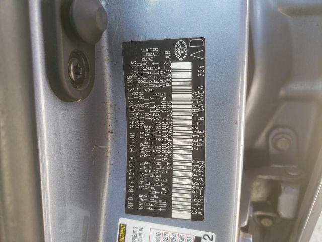 2T1KR32EX6C555786 - 2006 TOYOTA COROLLA MA XR GRAY photo 12