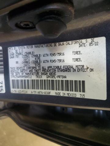 3TMCZ5AN5NM504512 - 2022 TOYOTA TACOMA DOUBLE CAB GRAY photo 13