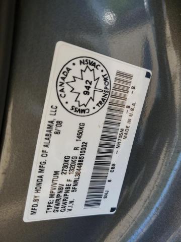 5FNRL38448B510002 - 2008 HONDA ODYSSEY EX CHARCOAL photo 13