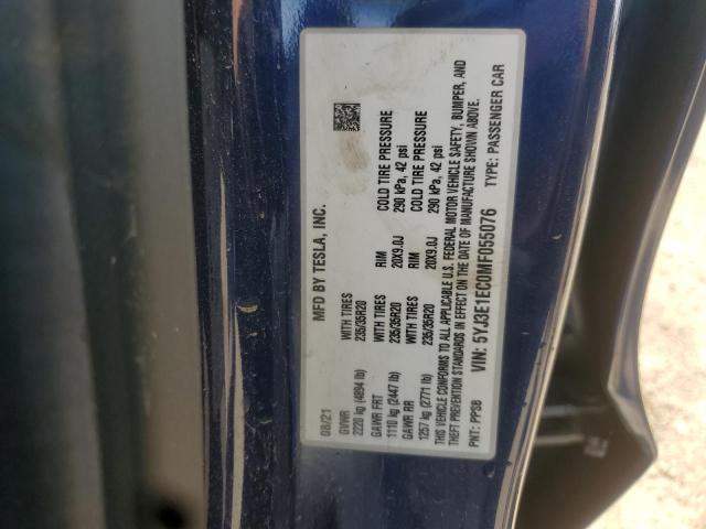5YJ3E1EC0MF055076 - 2021 TESLA MODEL 3 蓝色 照片 13