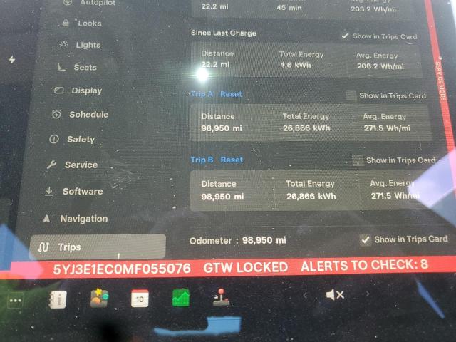 5YJ3E1EC0MF055076 - 2021 TESLA MODEL 3 蓝色 照片 9