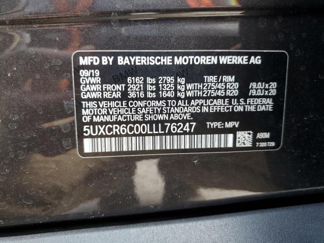 5UXCR6C00LLL76247 - 2020 BMW X5 XDRIVE40I GRAY photo 14