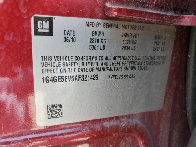 1G4GE5EV5AF321429 - 2010 BUICK LACROSSE CXS RED photo 13