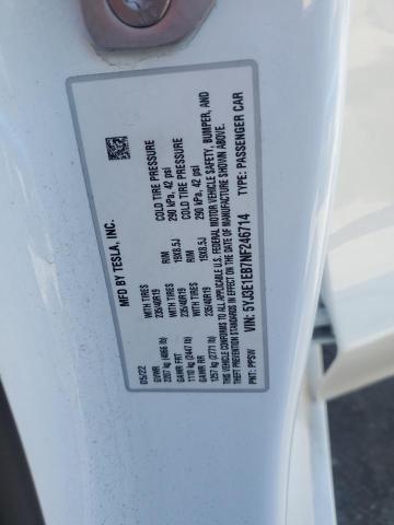 5YJ3E1EB7NF246714 - 2022 TESLA MODEL 3 Білий фото 12