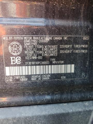 2T3B1RFV0PC386603 - 2023 TOYOTA RAV4 LE BLACK photo 13