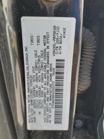 5TEGN92N83Z202375 - 2003 TOYOTA TACOMA DOUBLE CAB PRERUNNER BLACK photo 12