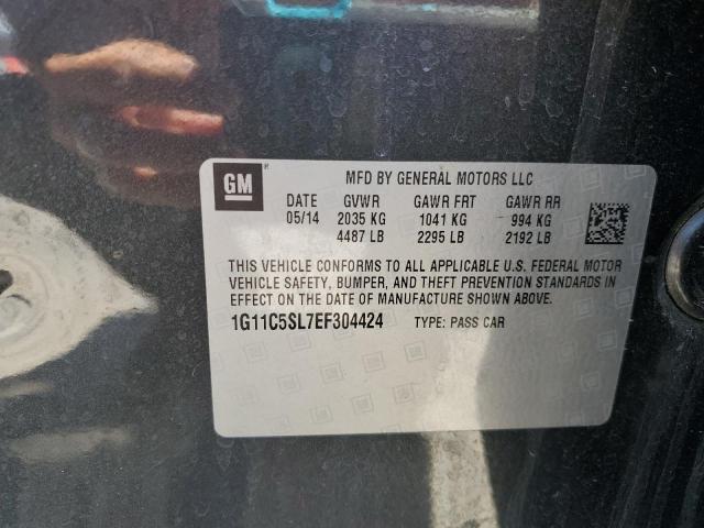 1G11C5SL7EF304424 - 2014 CHEVROLET MALIBU 1LT BLACK photo 12