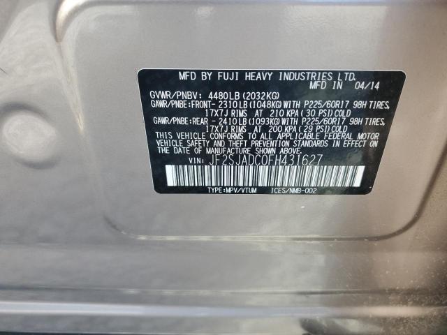 JF2SJADC0FH431627 - 2015 SUBARU FORESTER 2.5I PREMIUM 棕色 照片 12