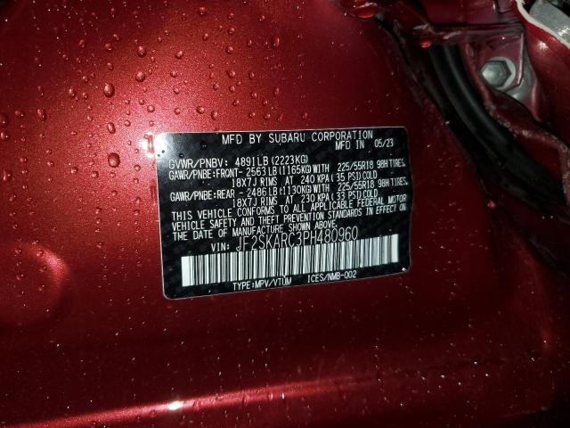 JF2SKARC3PH480960 - 2023 SUBARU FORESTER TOURING 栗色 照片 14