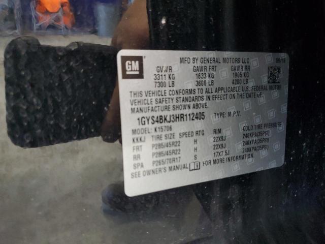 1GYS4BKJ3HR112405 - 2017 CADILLAC ESCALADE LUXURY أسود صورة 13