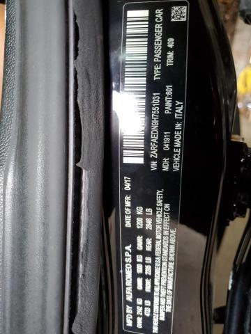 ZARFAEDN9H7551031 - 2017 ALFA ROMEO GIULIA Q4 黑色 照片 12