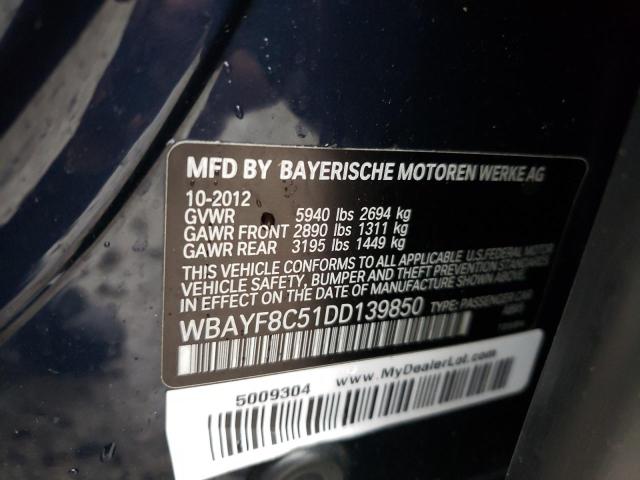 WBAYF8C51DD139850 - 2013 BMW 750 LXI BLUE photo 12