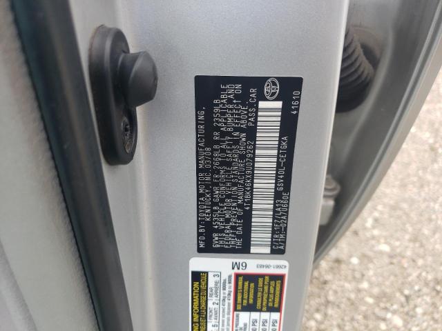 4T1BK46KX9U079262 - 2009 TOYOTA CAMRY SE SILVER photo 12