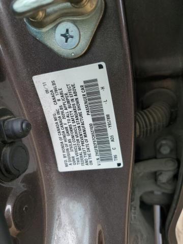 2HGFB2F97CH527430 - 2012 HONDA CIVIC EXL ნაცრისფერი ფოტო 12