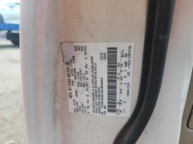 1FMEU64EX8UB05664 - 2008 FORD EXPLORER EDDIE BAUER Ақ фото 12