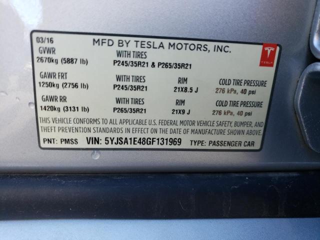 5YJSA1E48GF131969 - 2016 TESLA MODEL S Gümüş foto 13