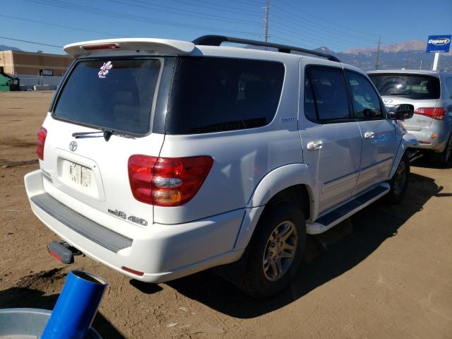 5TDBT48AX4S232662 - 2004 TOYOTA SEQUOIA LIMITED WHITE photo 3