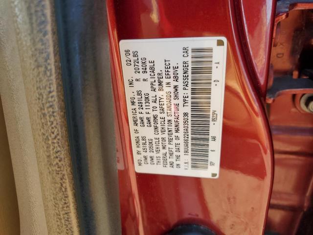 19UUA66226A035038 - 2006 ACURA 3.2 TL BURGUNDY photo 12