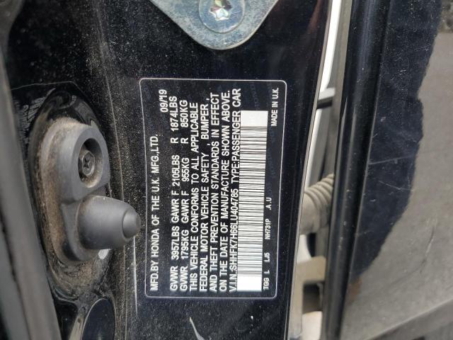 SHHFK7H66LU404785 - 2020 HONDA CIVIC EX BLACK photo 13