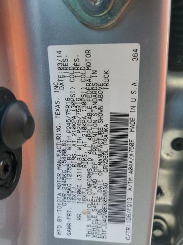 5TFJU4GN0EX058836 - 2014 TOYOTA TACOMA DOUBLE CAB PRERUNNER SILVER photo 12