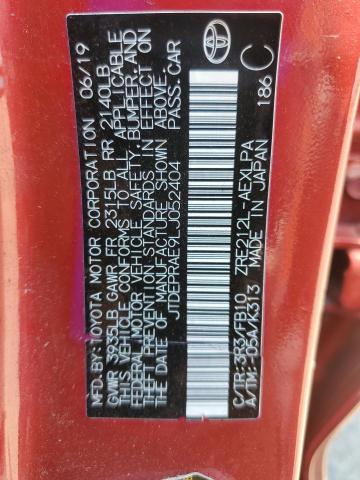 JTDEPRAE9LJ052404 - 2020 TOYOTA COROLLA LE RED photo 12