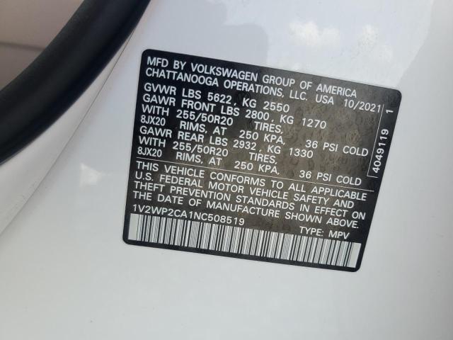 1V2WP2CA1NC508519 - 2022 VOLKSWAGEN ATLAS SE Ağ foto 13