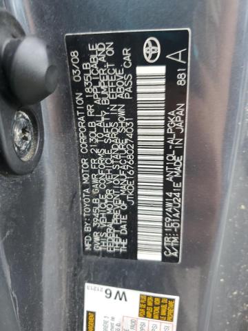 JTKDE167680274031 - 2008 TOYOTA SCION TC ნაცრისფერი ფოტო 12