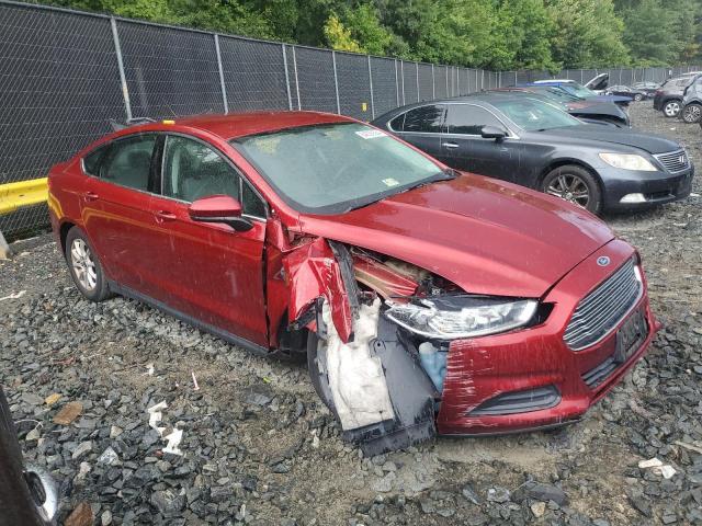 3FA6P0G71FR211635 - 2015 FORD FUSION S RED photo 4