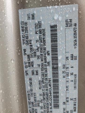 5LMCJ2C94HUL46761 - 2017 LINCOLN MKC SELECT Beige Foto 12