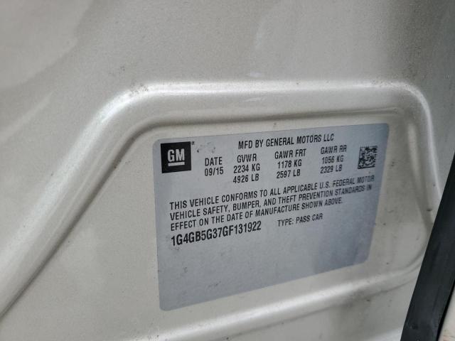 1G4GB5G37GF131922 - 2016 BUICK LACROSSE SILVER photo 12