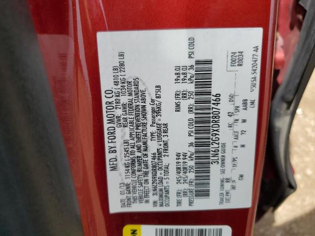 3LN6L2G9XDR807466 - 2013 LINCOLN MKZ Qırmızı foto 12