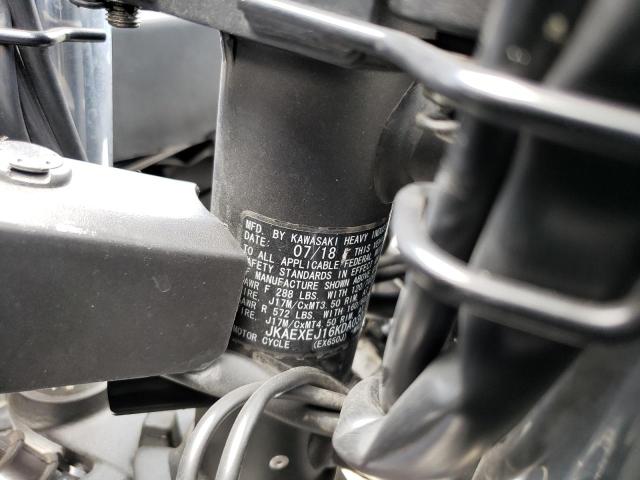JKAEXEJ16KDA03077 - 2019 KAWASAKI EX650 J შავი ფოტო 9