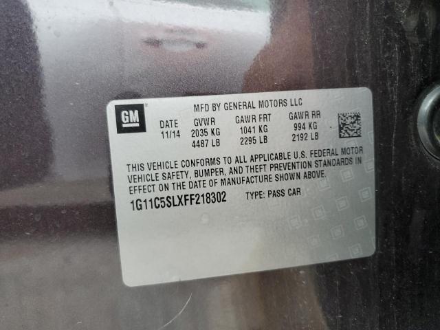 1G11C5SLXFF218302 - 2015 CHEVROLET MALIBU 1LT 紫色 照片 12