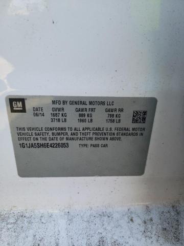 1G1JA5SH6E4226053 - 2014 CHEVROLET SONIC LS თეთრი ფოტო 12