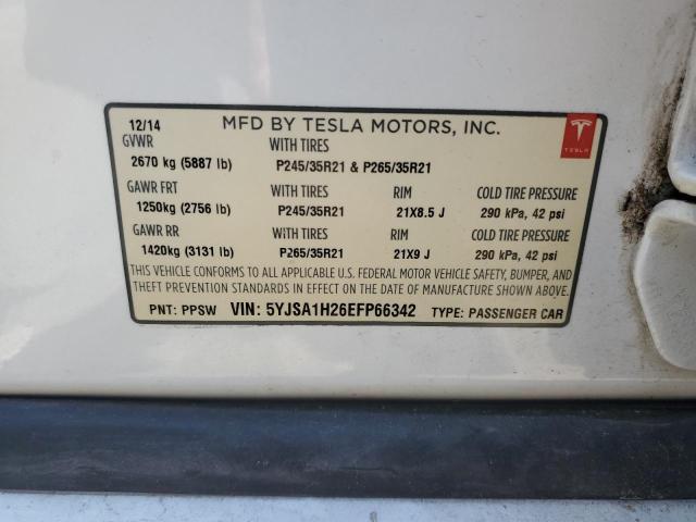 5YJSA1H26EFP66342 - 2014 TESLA MODEL S Ağ foto 12