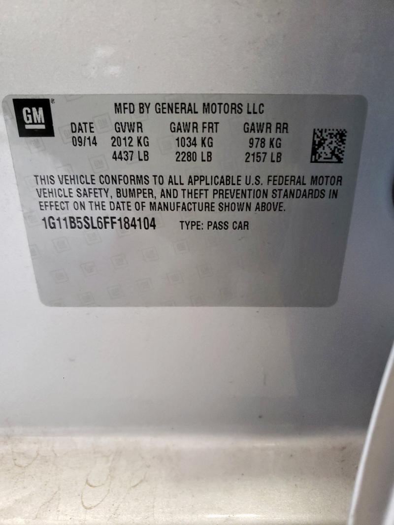 1G11B5SL6FF184104 - 2015 CHEVROLET MALIBU LS 银色 照片 12