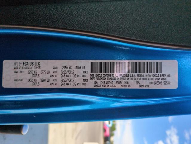 1C4BJWDG4GL133854 - 2016 JEEP WRANGLER U SPORT Կապույտ լուսանկար 13