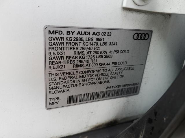 WA1VXBF75PD015057 - 2023 AUDI Q7 PRESTIGE Ақ фото 13
