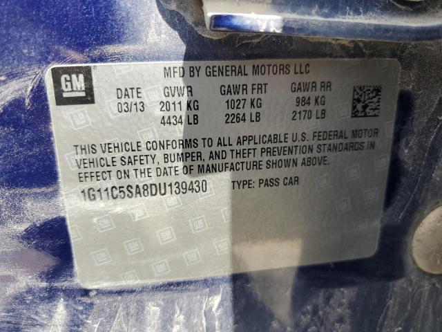 1G11C5SA8DU139430 - 2013 CHEVROLET MALIBU 1LT BLUE photo 12