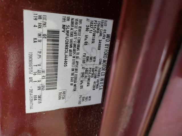 5LMFU28R83LJ44405 - 2003 LINCOLN NAVIGATOR 勃艮第红 照片 13