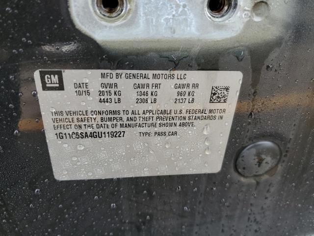 1G11C5SA4GU119227 - 2016 CHEVROLET MALIBU LIM LT 灰色 照片 12
