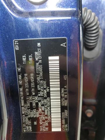 5TDHZRBH5MS106589 - 2021 TOYOTA HIGHLANDER XLE BLUE photo 13