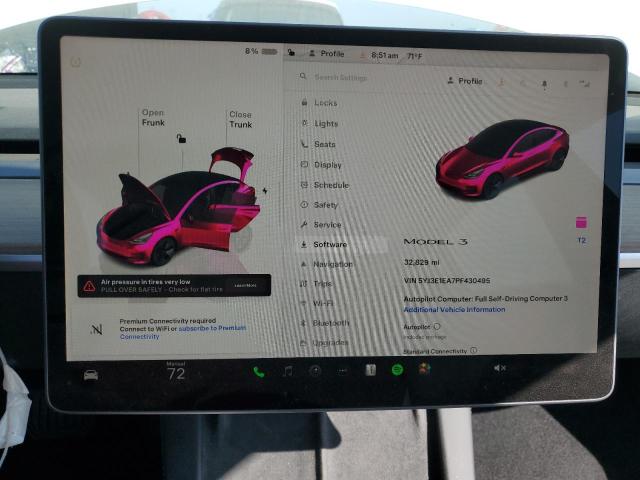 5YJ3E1EA7PF430495 - 2023 TESLA MODEL 3 Білий фото 9