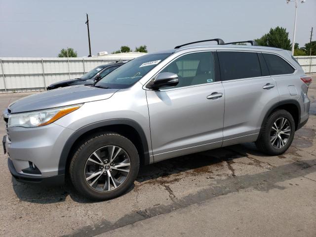5TDKKRFH3GS179596 - 2016 TOYOTA HIGHLANDER XLE SILVER photo 1