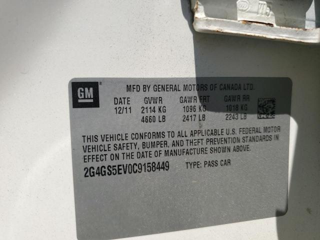 2G4GS5EV0C9158449 - 2012 BUICK REGAL PREMIUM WHITE photo 12