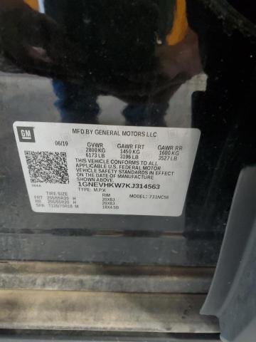 1GNEVHKW7KJ314563 - 2019 CHEVROLET TRAVERSE LT BLACK photo 13