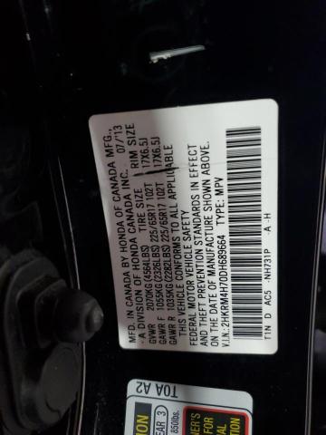 2HKRM4H70DH689664 - 2013 HONDA CR-V EXL BLACK photo 14