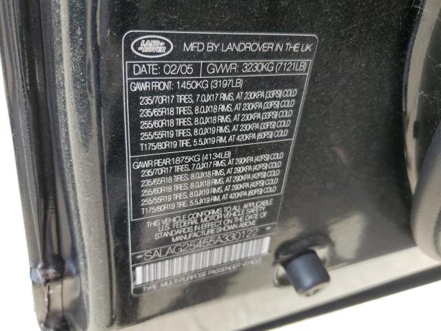 SALAG25455A330122 - 2005 LAND ROVER LR3 HSE BLACK photo 13