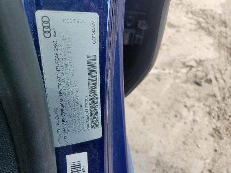 WAU32BFC2DN120361 - 2013 AUDI S7 PRESTIGE BLUE photo 12