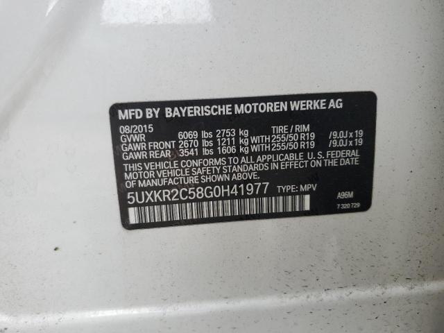 5UXKR2C58G0H41977 - 2016 BMW X5 SDRIVE35I WHITE photo 13